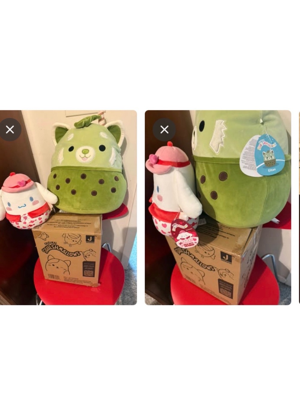 New (2) Squishmallows Boba & Hello Kitty